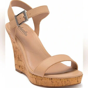 Charles by Charles David leather wedge sandal cork heel size 11 ankle strap